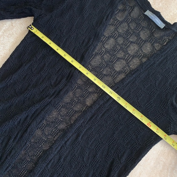 SANDRO FERRONE black linen blend knit cardigan sweater, hip length. Medium EUC - Picture 13 of 17